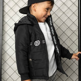Noah Elevated Puff Jacket with Removable Hood - Black