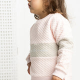 Bella Detailed Crew Pant Set - Pink