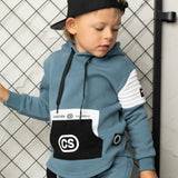 Jet Detailed Pocket Hoodie - Teal