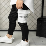 Noah Elevated White Pocket Trackpant - Black