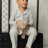 Waffle Button Up Pyjamas - Grey Marle