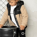 Theodore Textured Puff Jacket - Black/Truffle