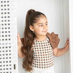 Skylar Check Top & Cream Shorts-Cracked Soda