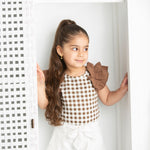 Skylar Check Top & Cream Shorts-Cracked Soda