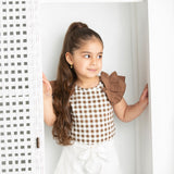 Skylar Check Top & Cream Shorts-Cracked Soda