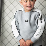 Carter Detailed Crew - Grey/White