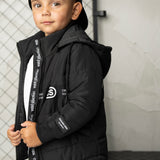Noah Elevated Puff Jacket with Removable Hood - Black