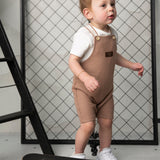 Dash Waffle Overall Set - Mocha