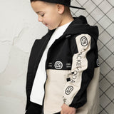 Elijah Hooded Jacket - Pebble/Black