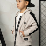 Elijah Zip Hooded Fleece Jacket - Pebble