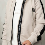 Elijah Zip Hooded Fleece Jacket - Pebble