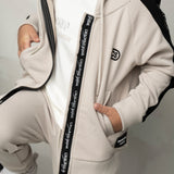 Elijah Zip Hooded Fleece Jacket - Pebble