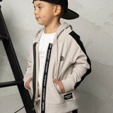 Elijah Zip Hooded Fleece Jacket - Pebble