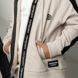 Elijah Zip Hooded Fleece Jacket - Pebble