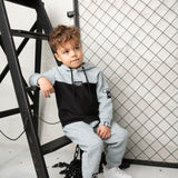 Ashton Essential Textured Hoodie - Grey/Black