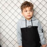 Ashton Essential Textured Hoodie - Grey/Black