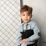 Ashton Essential Textured Hoodie - Grey/Black