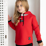 Harlow Detailed Neck Hoodie - Red
