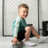 Huck Detailed L/Sleeve - Wasabi/Pale Aqua