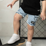 Jax Detailed Denim Short - Blue