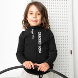 Jewel Ribbed Detail Long Sleeve - Black