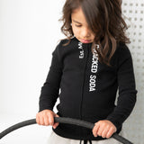 Jewel Ribbed Detail Long Sleeve - Black