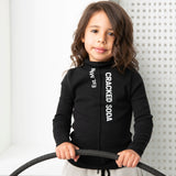 Jewel Ribbed Detail Long Sleeve - Black