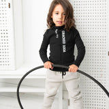 Jewel Ribbed Detail Long Sleeve - Black