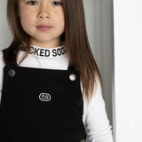 Onyx Layered Denim Pinafore - Black
