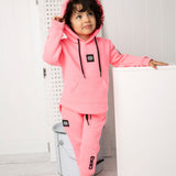Mila CS Detailed Hoodie - Bright Pink