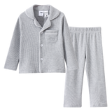 Waffle Button Up Pyjamas - Grey Marle