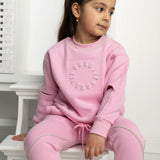 Savannah Embossed Detail Crew - Pink