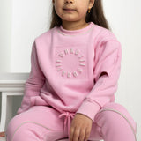 Savannah Embossed Detail Crew - Pink