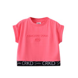 Mila Detailed Tee - Bright Pink