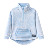 Ash Detailed Zip Collar Crew - Ice Blue