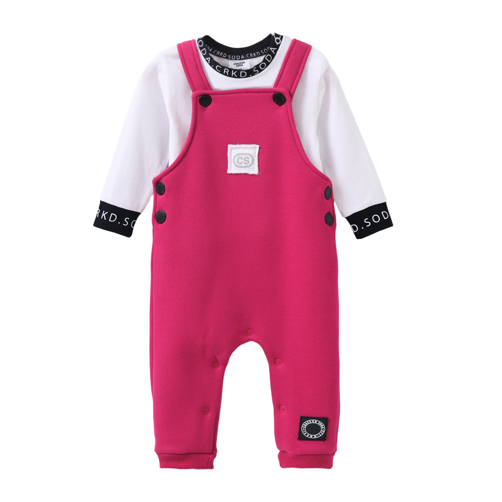 Ruby Detailed Overalls - Dark Pink-Clothing-Cracked Soda