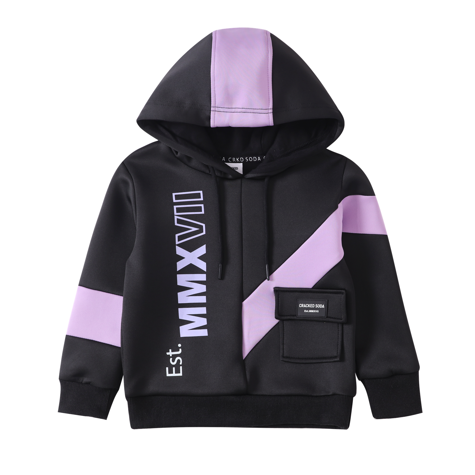 Imogen Detailed Sports Hoodie - Purple-Clothing-Cracked Soda