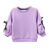 Imogen Detailed Bow Sleeve Crew - Purple