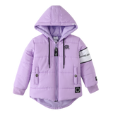 Imogen Detailed Hooded Puffer Jacket - Purple