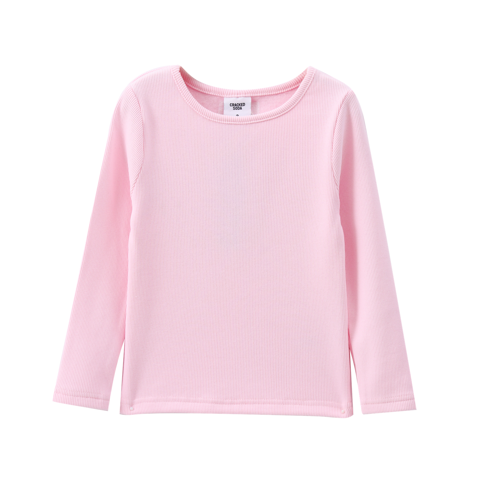 Winter Ribbed Fleece Long Sleeve - Pink-Clothing-Cracked Soda
