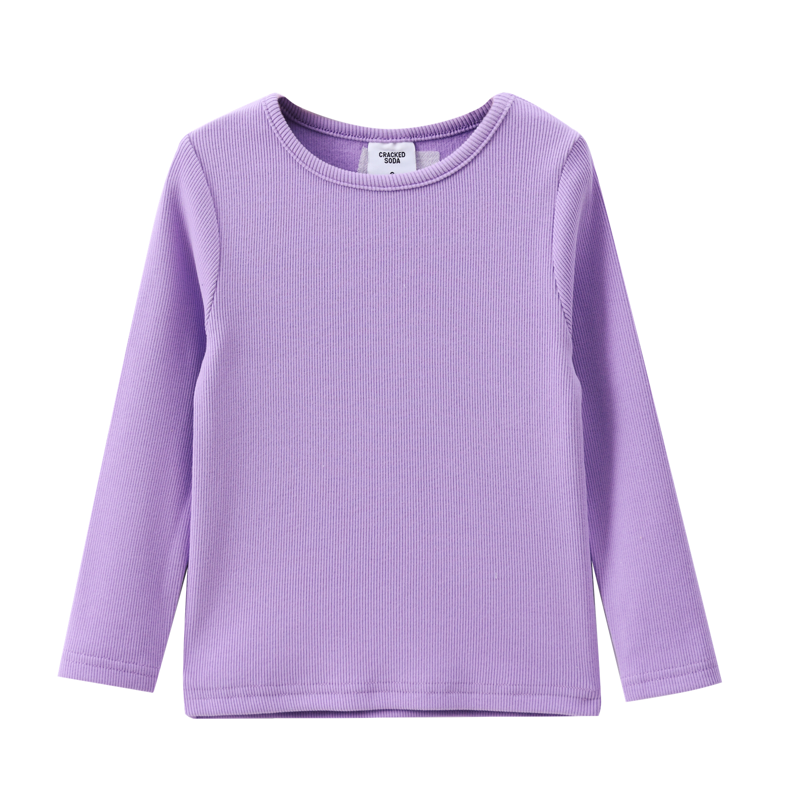 Winter Ribbed Fleece Long Sleeve - Purple-Clothing-Cracked Soda