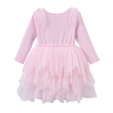 Winter Ribbed Feather Fleece Tutu - Pink