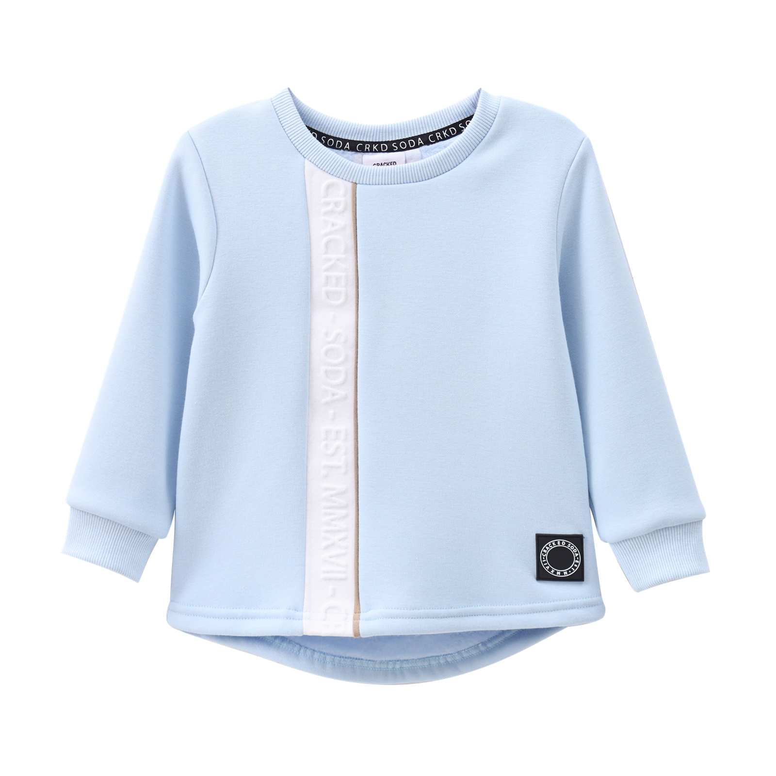 Vienna Detailed Crew - Powder Blue-Clothing-Cracked Soda