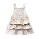 Molly Denim Pinafore - Beige