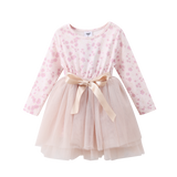 Flora Layered Tutu - Light Pink Pattern/Beige Tulle