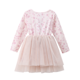 Flora Layered Tutu - Light Pink Pattern/Beige Tulle