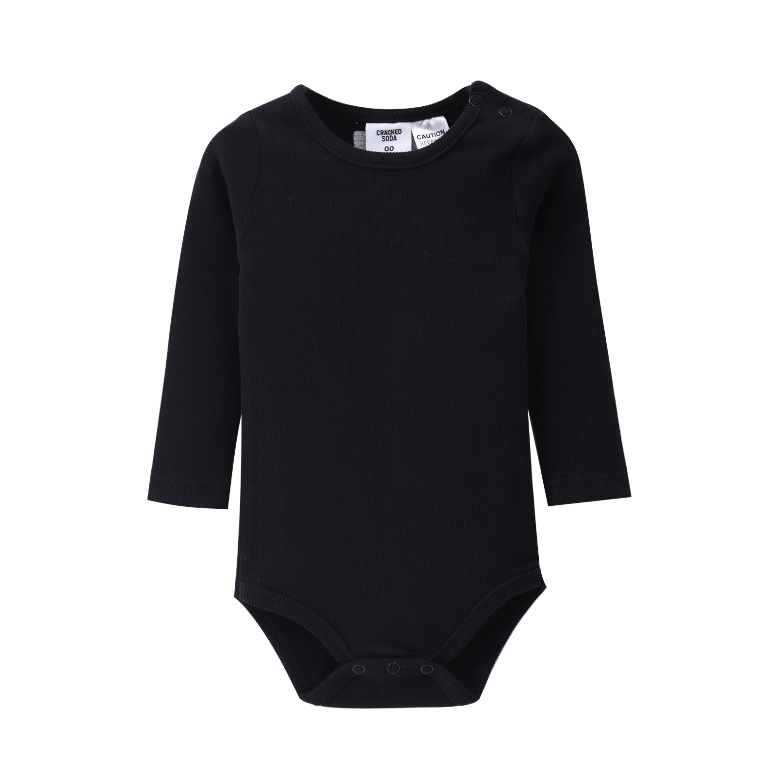 Winter Ribbed Fleece Bodysuit - Black-Clothing-Cracked Soda