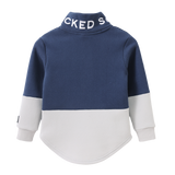 PREORDER Archie Detailed Zip Collar Crew - Navy