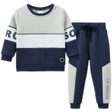 Archie Detailed Crew Set - Navy/Oat