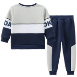 Archie Detailed Crew Set - Navy/Oat